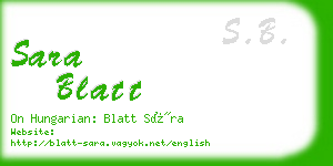 sara blatt business card